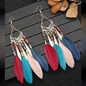 3 For $25💛Multi Color Feather Dangle Earrings
